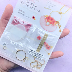 UV Resin Jewelry Craft Kit | Miniature Handbag Charm Making | Flower Bag Pendant DIY | Floral Resin Jewellery (Red)