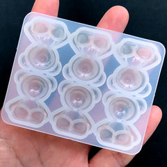 Kawaii Bear Silicone Mold (6 Cavity) | Animal Cabochon Mould | Decoden Supplies | Cute Resin Jewelry DIY (21mm x 25mm)
