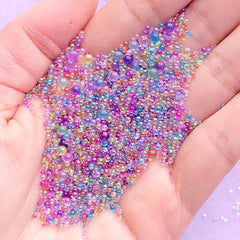 Rainbow Water Bubbles | Micro Beads | UV Resin Inclusions | Fake Water Drop Beads | Faux Water Droplet (AB Colorful Mix / 1mm to 3mm / 5g)