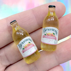 3D Miniature Ginger Beer | Dollhouse Alcoholic Beverage | Doll Food Craft Supplies (2 pcs / Yellow Passionfruit / 12mm x 31mm)