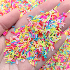 Fake Chocolate Sprinkles in Rainbow Color | Faux Cupcake Toppings in Actual Size | Polymer Clay Embellishment for Fake Food Craft (Colorful / 5 grams)