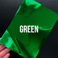 GREEN Heat Transfer Foil (Set of 20 pcs) | DIY Foiled Clear Film for Resin Art | Decoration Foil | Toner Laser Foil | Foiling for Card Making (100mm x 150mm)