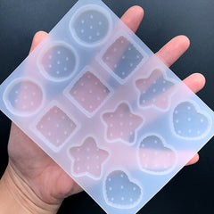 Assorted Biscuit Silicone Mold (12 Cavity) | Faux Food Jewelry Making | Kawaii Decoden | Sweet Deco