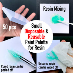 Disposable Paint Palette for Resin Pigment Glitter Mixing | Water Resistant Painting Palette for Nail Art (50 sheets / 76mm)