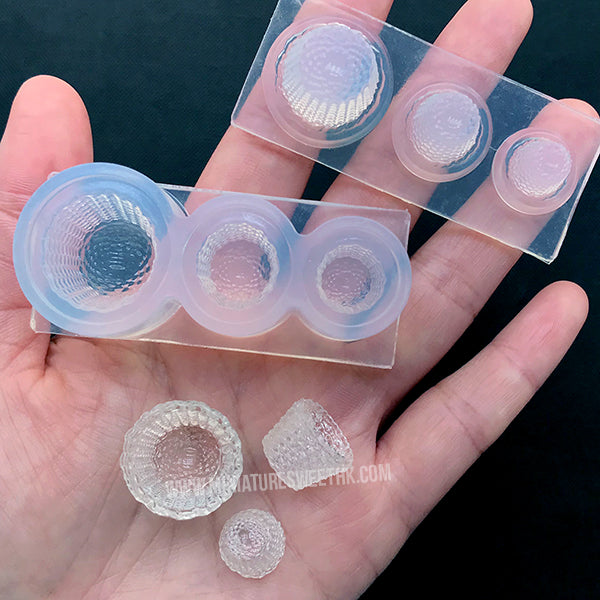 silicone plant pot molds 3D Round Basket Pot Silicone Mold (3 Cavity) | Miniature Plant Pot Mol |  MiniatureSweet | Kawaii Resin Crafts | Decoden Cabochons Supplies