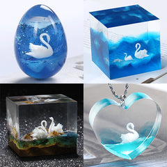 3D Animal Resin Inclusion | Dollhouse Swan Embellishment for Resin Art | Miniature Bird | Resin Jewellery Making (2 pcs / 13mm x 12mm)