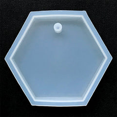 Hexagon Pendant Silicone Mold | Large Geometric Charm Mold | Epoxy Resin Jewelry Making | Clear Soft Mold for UV Resin (70mm x 61mm)
