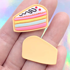 Sugar Cookie Decoden Cabochon in Cake Shape | Dollhouse Miniature Sweets Deco | Kawaii Decoden Supplies (3 pcs / 28mm x 22mm)