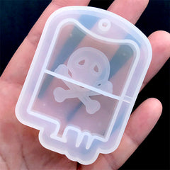 Blood Bag Shaker Mold | Kawaii Goth Cabochon DIY | Resin Shaker Charm Making | Halloween Jewelry Supplies (45mm x 62mm)