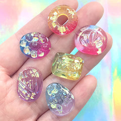 Japanese Fruit Drop Candy Resin Cabochons | Assorted Fake Hard Candies in Actual Size | Kawaii Decoden Supplies (6 pcs / Mix)