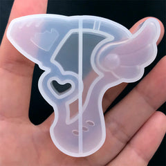 Anime Laser Gun Silicone Mold | Magical Girl Shaker Charm Mold | Mahou Kei Jewelry DIY | Kawaii Craft Supplies (59mm x 55mm)