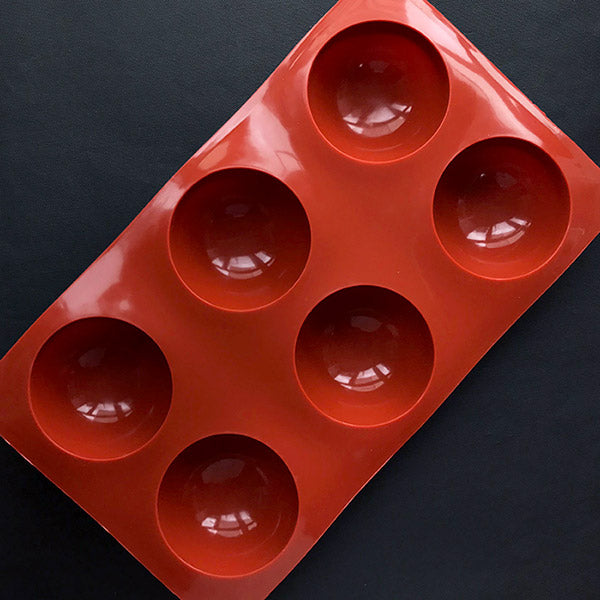 Large Half Sphere Silicone Mold (6 Cavity) Big Round Dome Mold