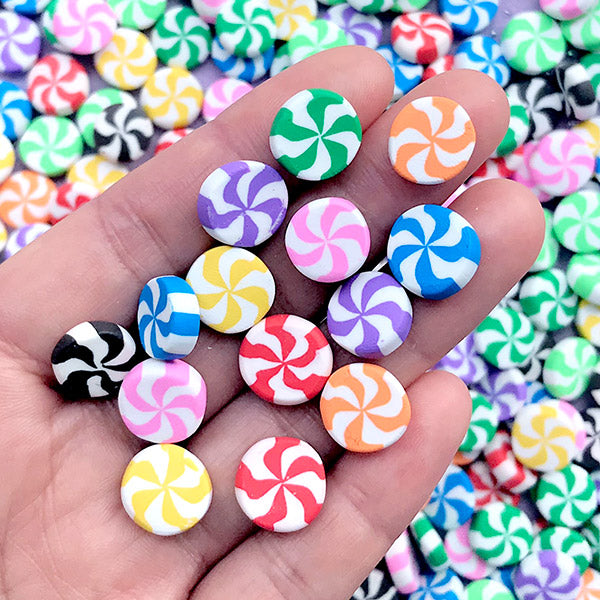 Colorful Fimo Flower Cabochon, Polymer Clay Floral Embellishments, D, MiniatureSweet, Kawaii Resin Crafts, Decoden Cabochons Supplies