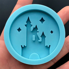 Castle Phone Grip Silicone Mold | Round Fairytale Mould | Kawaii Decoden Supplies | Resin Crafts (50mm)