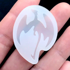 Flying Dragon Silicone Mold | Fantasy Legendary Creature Mould | Clear Soft Mold for UV Resin | Resin Embellishment Making (25mm x 35mm)