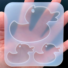 Duck Family Silicone Mold (3 Cavity) | Kawaii Animal Mould | Resin Jewelry Supplies | Clear Soft Mould for UV Resin