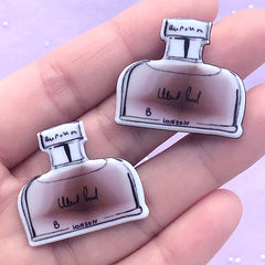 Acrylic Perfume Bottle Cabochon | Decoden Supplies | Beauty Embellishments | Hair Accessories DIY (2 pcs / Brown / 29mm x 26mm)