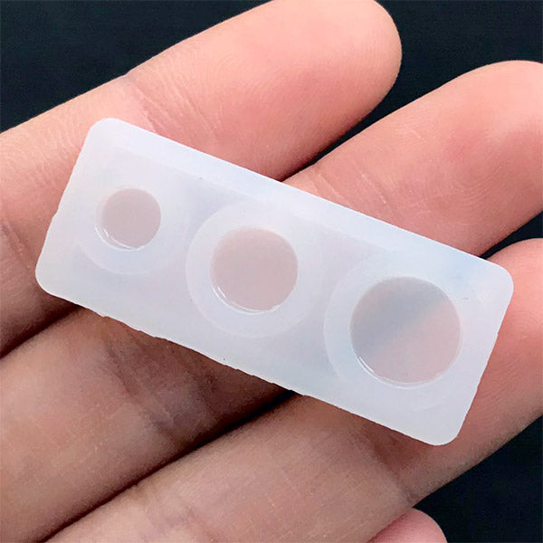 Big 60 mm Flat Circle with pre made hole Clear Silicone Mold