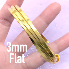 3mm Flat Wire for Open Bezel Charm DIY | Kawaii UV Resin Craft Supplies | Deco Frame Making (1 Meter / Gold)