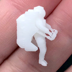Miniature Cosmonaut for Resin Crafts | 3D Astronaut Embellishments | Space Resin Inclusions (2 pcs / 10mm x 20mm)