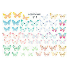 Pastel Butterfly Shrink Plastic Sheet | 3D Nail Art Supplies | Resin Shaker Bits DIY | Kawaii Jewelry Making (1 Sheet / Translucent)