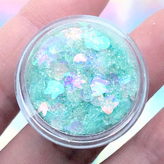 Fairy Forest Glitter Dust | Iridescent Woodland Animal Confetti Mix | Resin Craft Supplies | Nail Decoration (Light Green / 2 grams)