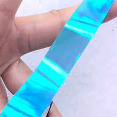 Iridescent Adhesive Tape | Holo Clear Tape | Rainbow Colour Tape | Kawaii Art Supplies (1 piece / Blue / 1.5cm x 4 Meters)