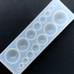 Half Sphere Assortment Silicone Mold (16 Cavity) | Round Dome Cabochon Mold | Semi Sphere Mould | Resin Art Supplies (4mm to 22mm)