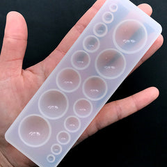 Half Sphere Assortment Silicone Mold (16 Cavity) | Round Dome Cabochon Mold | Semi Sphere Mould | Resin Art Supplies (4mm to 22mm)