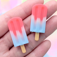 Miniature Popsicle Decoden Cabochon | Doll Food Jewellery DIY | Kawaii Phone Case Making (2 pcs / 15mm x 38mm)