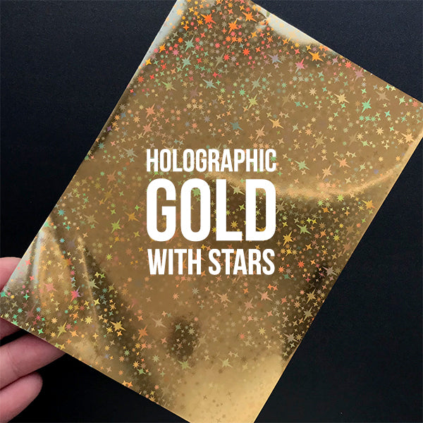 HOLOGRAPHIC GOLD STARS Heat Transfer Foil (Set of 20 pcs)