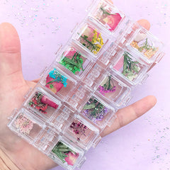 Dried Real Flower Assortment | Baby's Breath Rose Petal Peach Blossom Petal | Floral Filling Materials for Resin Art | Nail Art Supplies