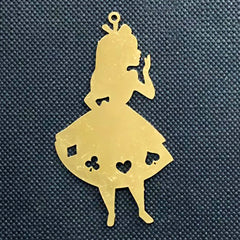 Alice in Wonderland Metal Bookmark | Kawaii Fairy Tale Charm | UV Resin Jewellery Making (1 piece / 26mm x 47mm)