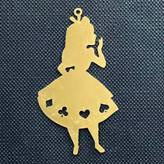 Alice in Wonderland Metal Bookmark | Kawaii Fairy Tale Charm | UV Resin Jewellery Making (1 piece / 26mm x 47mm)