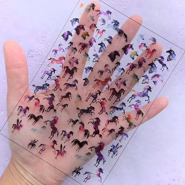 Magical Unicorn Clear Film Sheet | Resin Craft Supplies | Mahou Kei Embellishments | Filling Materials for Resin Art