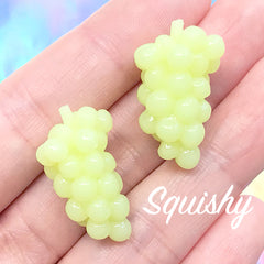 3D Dollhouse Grape (Soft and Squishy) | Miniature Food Supplies (2 pcs / Green / 15mm x 26mm)