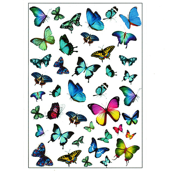 Colourful Butterfly Clear Film Sheet | Butterfly Resin Inclusions | Spring Embellishments for Resin Art
