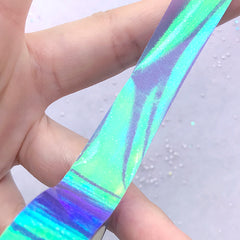 Iridescent Clear Tape | Holographic Adhesive Tape | Rainbow Color Tape | Kawaii Craft Supplies (1 piece / Purple / 1.5cm x 4 Meters)