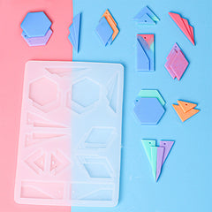 Geometric Dangle Earring Silicone Mold Assortment (12 Cavity) | UV Resin Jewellery Making