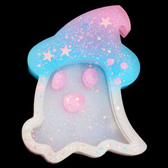 Kawaii Ghost Resin Shaker Silicone Mold | Halloween Shaker Charm DIY | Kawaii Goth Cabochon Mould | Cute Resin Art (46mm x 58mm)