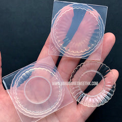 Round Miniature Plate Silicone Mold | 3D Scalloped Plate Mold | Dollhouse Food Craft Supplies | Mini Food DIY | Resin Mould (42mm)