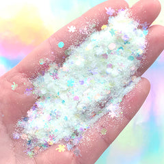 Four Leaf Clover Iridescent Confetti and Glitter Mix | Resin Inclusions | Nail Art Supplies (Light Yellow / 2 grams)