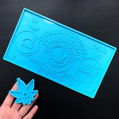 Weedja Board and Weed Planchette Silicone Molds | Divination Spirit Board DIY | Witchcraft Talking Board Mould for Resin Art (222mm x 120mm)