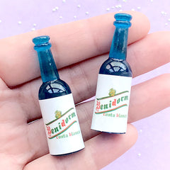 Dollhouse Alcoholic Drink | 3D Beverage Cabochon | 1:8 Scale Doll House Beer Bottle | Miniature Groceries (2 pcs / 14mm x 45mm)