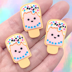 Dollhouse Sweet Cabochon | Miniature Popsicle Sugar Cookie | Doll Food Craft | Kawaii Jewellery DIY (3 pcs / 18mm x 30mm)