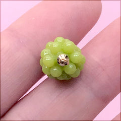 3D Dollhouse Grape Charm | Miniature Fruit Pendant | Mini Food Jewellery Making (1 Piece / Green / 11mm x 18mm)