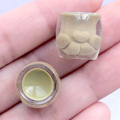 Dollhouse Cat Paw Shaped Mug | 3D Miniature Coffee Drink | Kawaii Cabochon for Decoden | Doll House Food Craft Supplies (2 pcs / Brown / 16mm x 16mm)