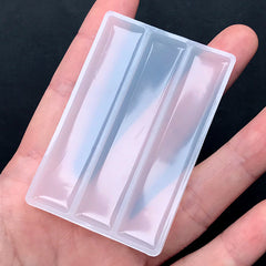Long Bar Silicone Mold (3 Cavity) | Rectangle Hair Clip Mould | Hair Accessory Making | Resin Jewelry Supplies (12mm x 61mm)