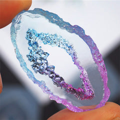 Agate Crystal Slice Silicone Mold | Clear Mold for UV Resin Jewelry Making | Epoxy Resin Mould (24mm x 45mm)