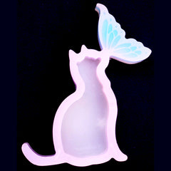 Cat and Butterfly Shaker Mold | Resin Shaker Charm DIY | Animal and Insect Mold | Kawaii Resin Art Supplies (58mm x 72mm)